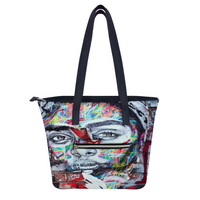 GRAFFITI GIRL: Artificial Leather Handbag