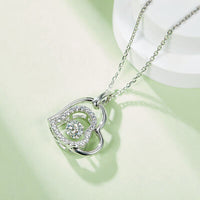 Moissanite 925 Sterling Silver (Hanging Side) Heart Necklace