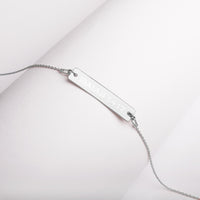 ISAIAH 54:17: Engraved Silver Bar Chain Necklace