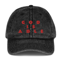 GOD IS ABLE (*wrl): * EMBROIDERED DESIGNED Vintage Cotton Twill Cap - Zee Grace Tee