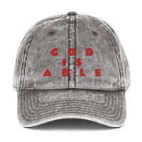 GOD IS ABLE (*wrl): * EMBROIDERED DESIGNED Vintage Cotton Twill Cap - Zee Grace Tee