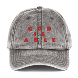 GOD IS ABLE (*wrl): * EMBROIDERED DESIGNED Vintage Cotton Twill Cap - Zee Grace Tee