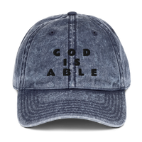 GOD IS ABLE (*wbl): * EMBROIDERED DESIGNED Vintage Cotton Twill Cap - Zee Grace Tee