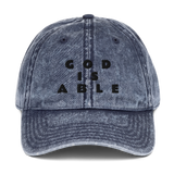 GOD IS ABLE (*wbl): * EMBROIDERED DESIGNED Vintage Cotton Twill Cap - Zee Grace Tee