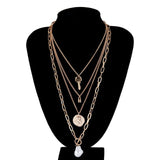 Multi Layer Lover Lock Pendant Choker Necklace - Zee Grace Tee