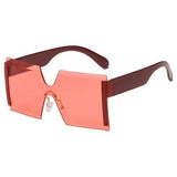 Oversized Flat Square Rimless Sunglasses - Zee Grace Tee