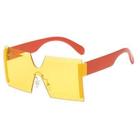 Oversized Flat Square Rimless Sunglasses - Zee Grace Tee