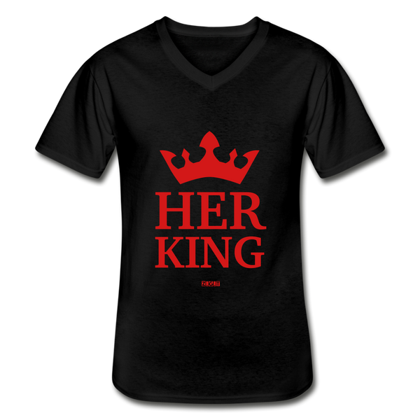 HER KING: Men's V-Neck T-Shirt - Zee Grace Tee