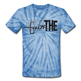 Keep The Faith: Unisex Tie Dye T-Shirt - spider baby blue