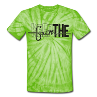 Keep The Faith: Unisex Tie Dye T-Shirt - spider lime green