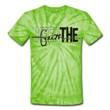 Keep The Faith: Unisex Tie Dye T-Shirt - spider lime green