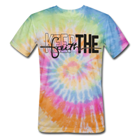 Keep The Faith: Unisex Tie Dye T-Shirt - rainbow