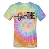 Keep The Faith: Unisex Tie Dye T-Shirt - rainbow