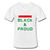 Unapologetically Black & Proud: Men's V-Neck T-Shirt - white