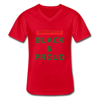 Unapologetically Black & Proud: Men's V-Neck T-Shirt - red