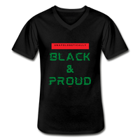 Unapologetically Black & Proud: Men's V-Neck T-Shirt - black