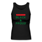 Unapologetically Black & Proud: Women's Longer Length Fitted Tank - black