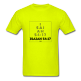 ISAIAH 54:17: Unisex Classic T-Shirt - safety green