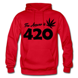 THE ANSWER IS 420: Gildan Heavy Blend Adult Hoodie - red