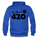 THE ANSWER IS 420: Gildan Heavy Blend Adult Hoodie - royal blue