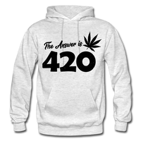 THE ANSWER IS 420: Gildan Heavy Blend Adult Hoodie - light heather gray