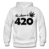 THE ANSWER IS 420: Gildan Heavy Blend Adult Hoodie - light heather gray