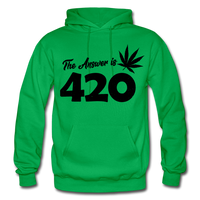 THE ANSWER IS 420: Gildan Heavy Blend Adult Hoodie - kelly green