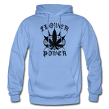 FLOWER POWER: Gildan Heavy Blend Adult Hoodie - carolina blue