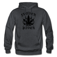 FLOWER POWER: Gildan Heavy Blend Adult Hoodie - charcoal gray