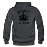 FLOWER POWER: Gildan Heavy Blend Adult Hoodie - charcoal gray