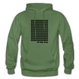 WEED ALL DAY LONG: Gildan Heavy Blend Adult Hoodie - military green