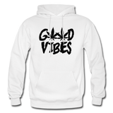 GOOD VIBES: Gildan Heavy Blend Adult Hoodie - white