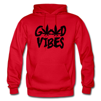 GOOD VIBES: Gildan Heavy Blend Adult Hoodie - red
