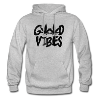 GOOD VIBES: Gildan Heavy Blend Adult Hoodie - heather gray