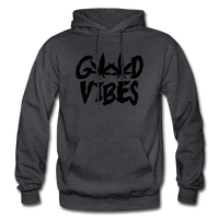 GOOD VIBES: Gildan Heavy Blend Adult Hoodie - charcoal gray