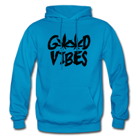 GOOD VIBES: Gildan Heavy Blend Adult Hoodie - turquoise