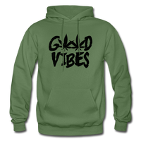 GOOD VIBES: Gildan Heavy Blend Adult Hoodie - military green