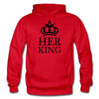 HER KING: Gildan Heavy Blend Adult Hoodie - red