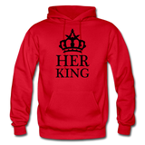 HER KING: Gildan Heavy Blend Adult Hoodie - red