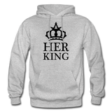 HER KING: Gildan Heavy Blend Adult Hoodie - heather gray
