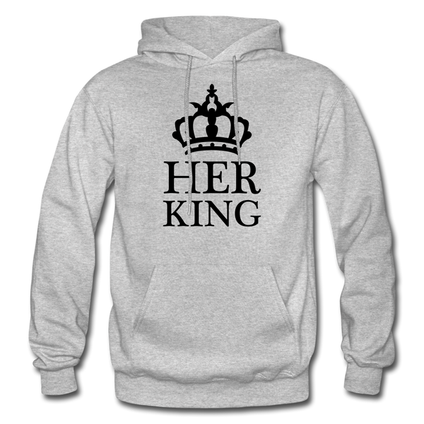 HER KING: Gildan Heavy Blend Adult Hoodie - heather gray