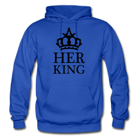 HER KING: Gildan Heavy Blend Adult Hoodie - royal blue