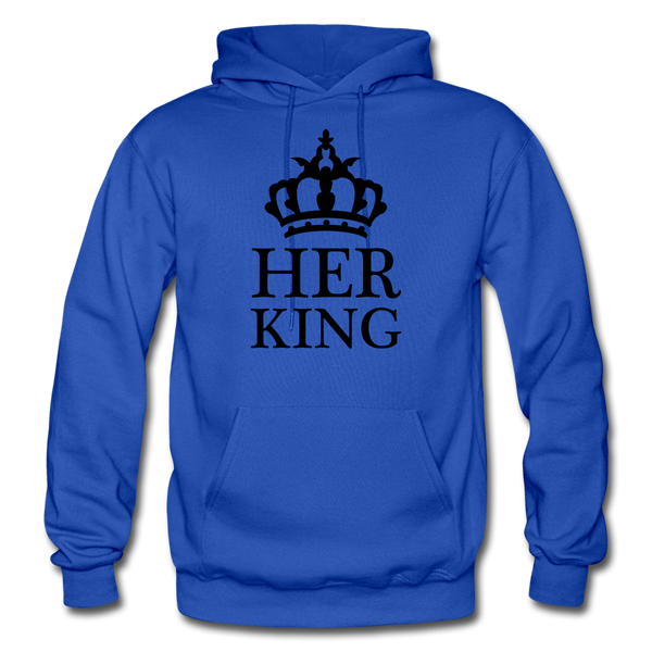 HER KING: Gildan Heavy Blend Adult Hoodie - royal blue