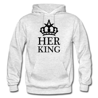 HER KING: Gildan Heavy Blend Adult Hoodie - light heather gray