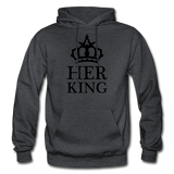 HER KING: Gildan Heavy Blend Adult Hoodie - charcoal gray