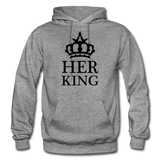 HER KING: Gildan Heavy Blend Adult Hoodie - graphite heather