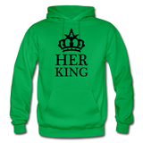 HER KING: Gildan Heavy Blend Adult Hoodie - kelly green