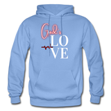 GOD'S LOVE LIFE LINE: Gildan Heavy Blend Adult Hoodie - carolina blue