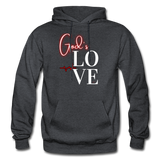 GOD'S LOVE LIFE LINE: Gildan Heavy Blend Adult Hoodie - charcoal gray