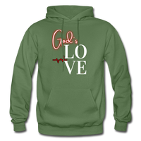 GOD'S LOVE LIFE LINE: Gildan Heavy Blend Adult Hoodie - military green